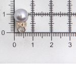 Пуговица-жемчужина 13L (8мм) на ножке со стразами, пластик (серый/серебро), 3AR094, 50 шт