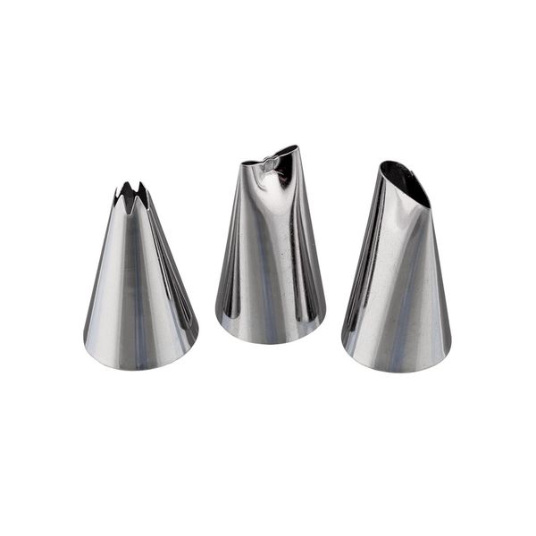 Набор кондитерских насадок, 3 шт, №04 (металл), S-Chief SHF-0064