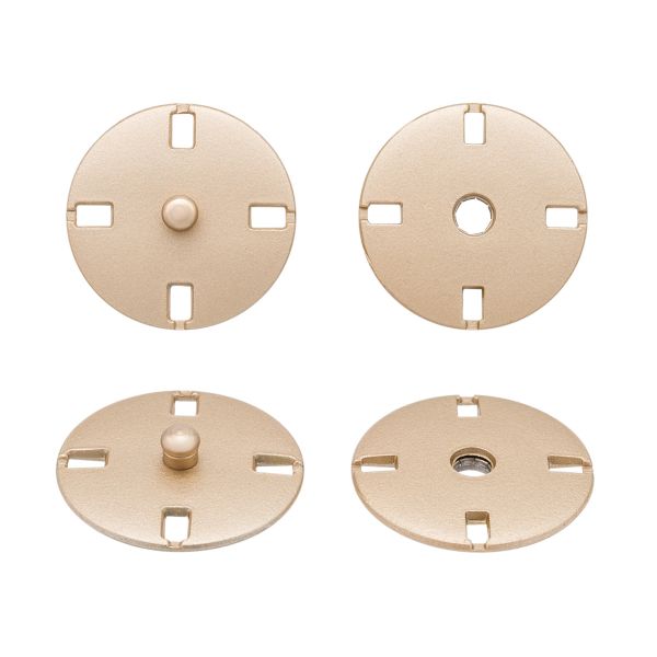 Кнопка пришивная металл ⌀21.0 мм, 10 шт, матовый золотой, KN13