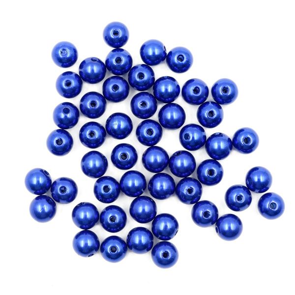 Бусины пластик (жемчуг) ⌀10 мм, 25 г, Astra&Craft, 041 NL синий