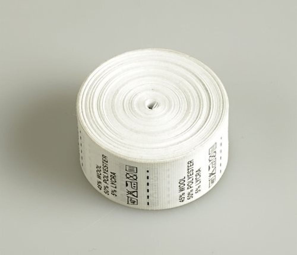Состав и уход за тканью, Wool 45% Pol 50% L5%, цв.белый, 4000шт /TOS/