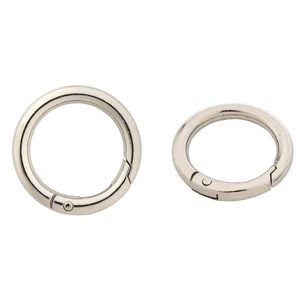 Карабин металл кольцо 25.0 мм (35х35 мм), никель, 10 шт