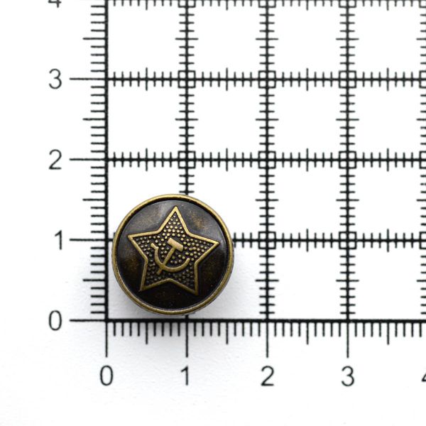 Пуговицы на ножке 24L (15мм), металл (OB бронза), 72 шт, ME 621