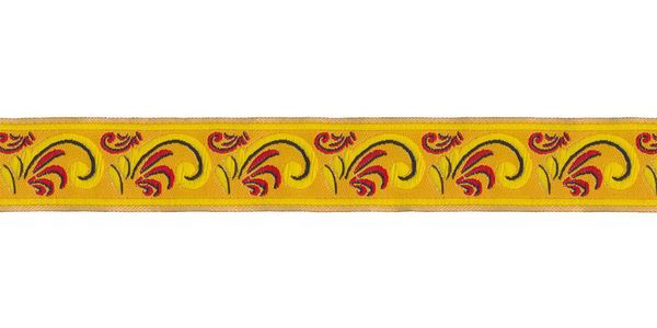 Лента (тесьма) жаккардовая 22.0 мм / 10±0.5 метров, желтый, Gamma DBTRJ-83