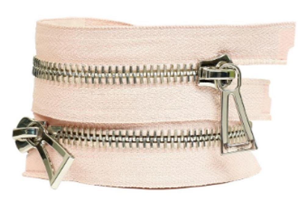 Молния металл Т10 (10 мм) 2 зам., разъем., 100 см, никель, цв.D274 нуд, MaxZipper Premium, 1 шт /TOS/