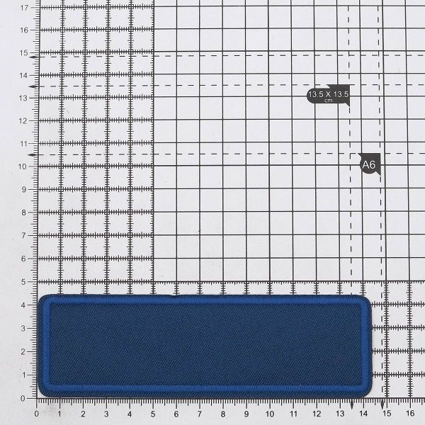 Термоаппликация прямоугольная, джинс, 145х45 мм (синий (blue2)), LA497, 2 шт