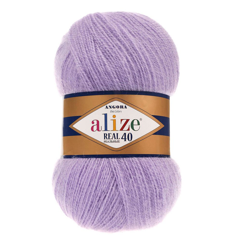 Пряжа Alize (Ализе) Angora Real 40 / уп.5 мот. по 100 г, 430м, 146 сирень A