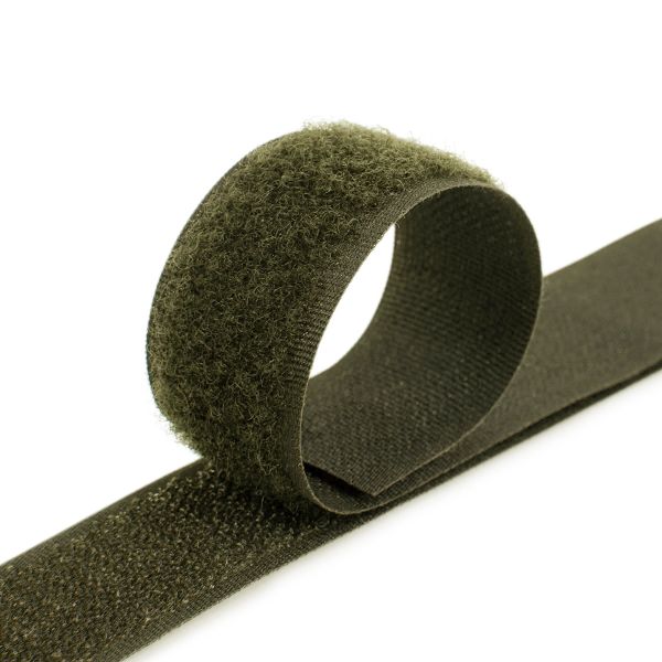 Лента контактная липучка фасовка (велкро) пришивная 20 мм / 5 шт по 25 см, 093 хаки, Gamma LG-20, ПАРА (крючок+петля), качество 