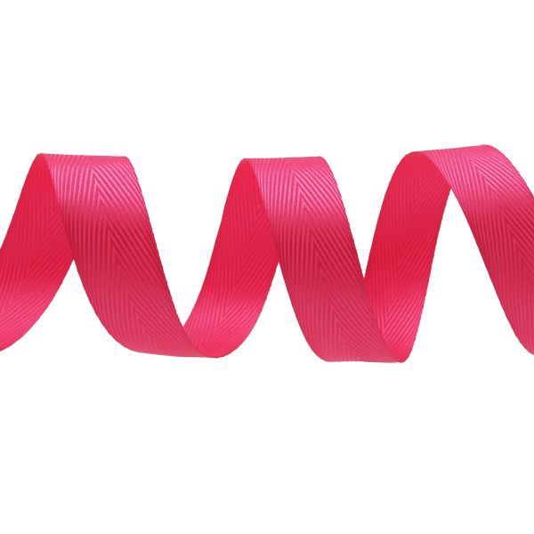 Лента декоративная ёлочка 25.0 мм / 20±1 метров, 22 ярко-розовый