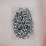 Цепочка для сумки с карабинами алюм 120см 9х14мм плоская серебряный