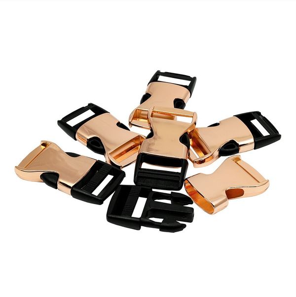 Фастекс (пряжка трезубец) металл/пластик 25 мм, 64x31 мм, золото/черный, 6 шт