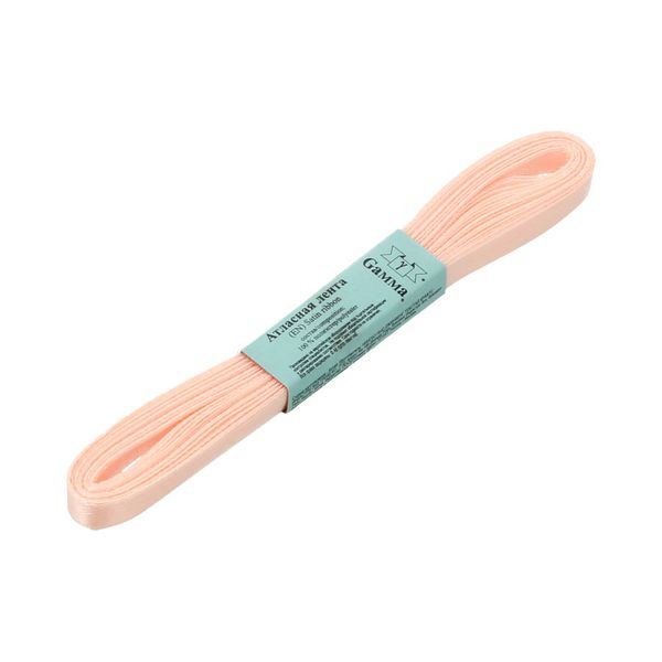 Лента атласная 1-сторонняя 6.0 мм / 10 шт по 5.4 метра, №002 св.розовый, Gamma AL-6P