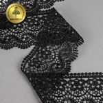 Кружево гипюр (плетёное) 65 мм / 13.71 метров, TBY 8GB014, цв.черный