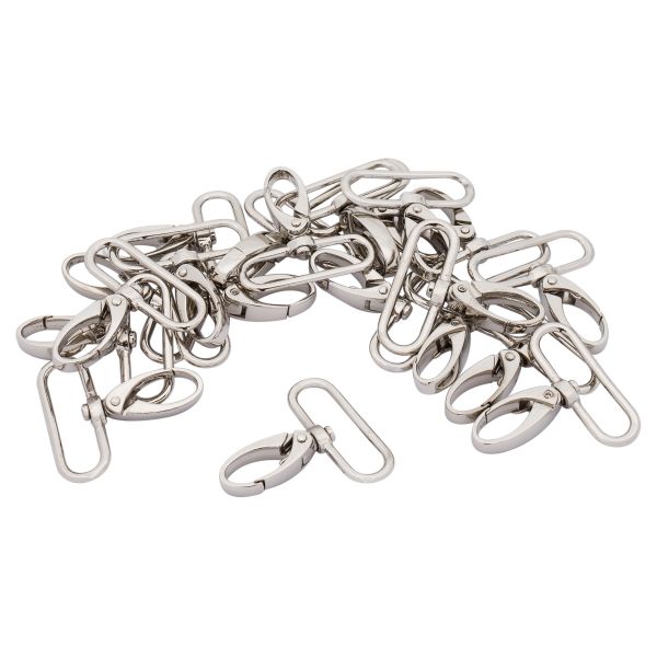 Карабин металл 40 мм (48х52 мм), цв.никель, 20 шт