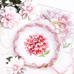 Набор для вышивания нитками Чудесная игла, Георгин 11х11 см