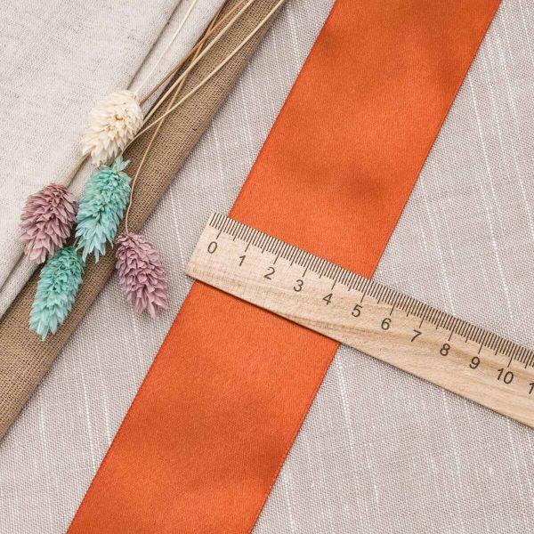 Лента атласная 1-сторонняя 50.0 мм / 22.86±1 метров, 046 т.оранжевый, Globus