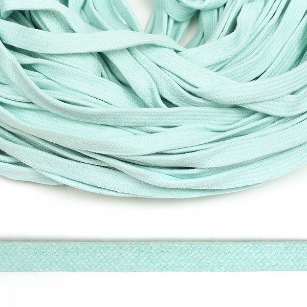 Шнур плоский х/б ⌀10.0 мм, классическое плетение цв.020 мятно-голубой уп.50 м