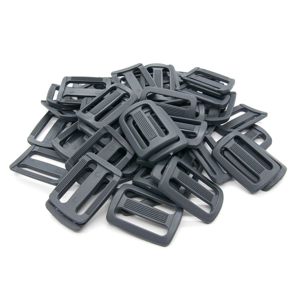 Пряжка, ПА, цветная, 30 мм (с156 т.серый), 50 шт