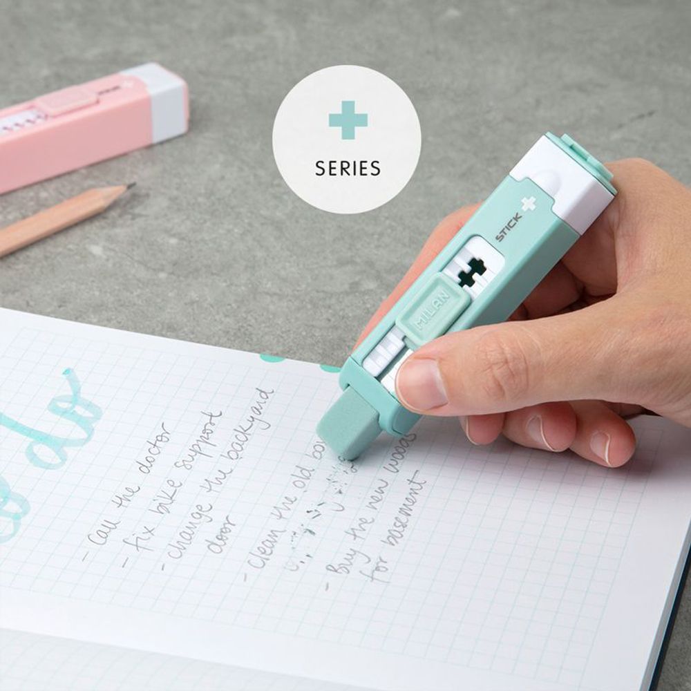 Набор ластик с точилкой для карандашей STICK + серия Edition, BYM10141IBGP розовый, Milan, BYM10141IBGP