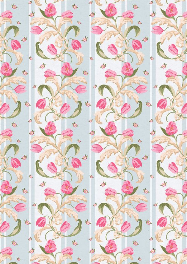 Ткань для пэчворка Peppy Весенний этюд панель, отрез 60х110 см, 146 г/м², ВЭ-05 голубой, Peppy