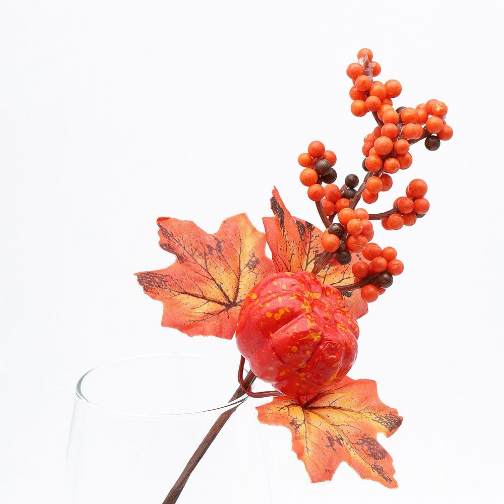 Ветка кленовая с ягодами и тыквой, 28см, XY22-742