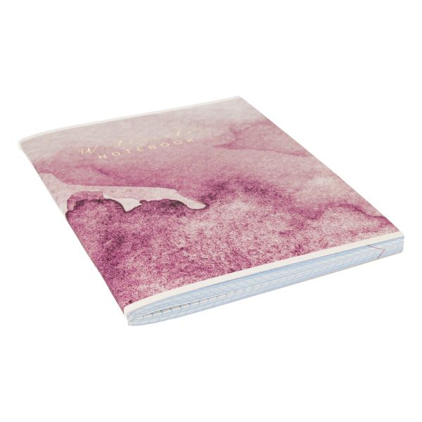 Тетрадь Watercolor A5 96 л. на скобе 60 г/м², 6 шт, клетка, SVT 960421 03 сиреневый, Светоч