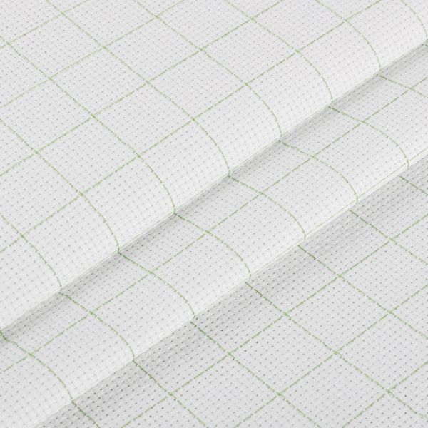 Канва Aida 14 ct, 50х50±2 см, белый в клетку, Gamma