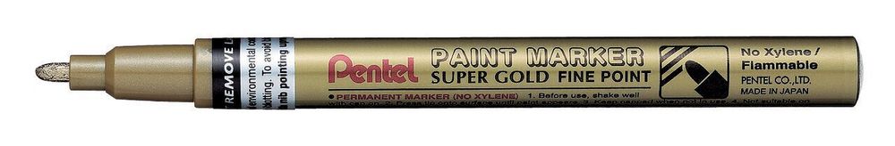 Маркер перманентный Paint 2.9 мм, пулевидный 12 шт, MSP10-X золото, Pentel