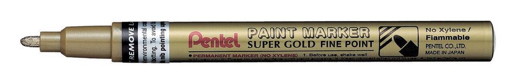 Маркер перманентный Paint 2.9 мм, пулевидный 12 шт, MSP10-X золото, Pentel