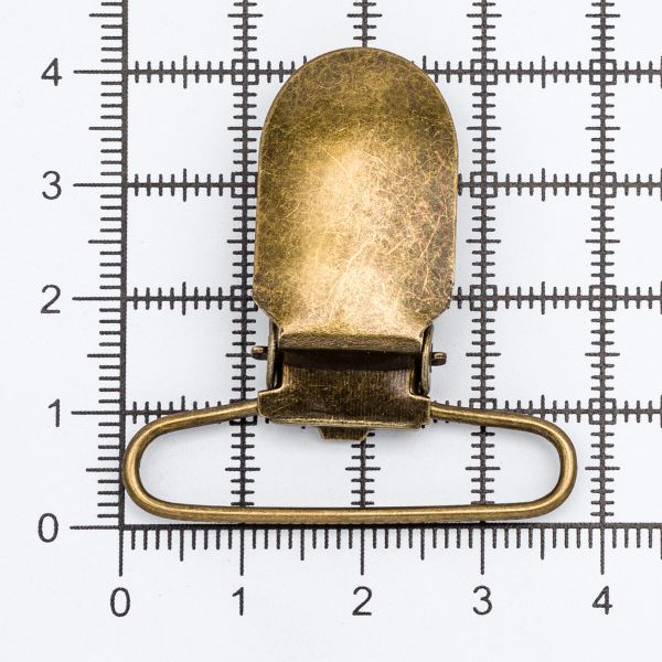 Клипса для подтяжек гладкая 35.0 мм, металл, уп.20 шт, New Star, антик