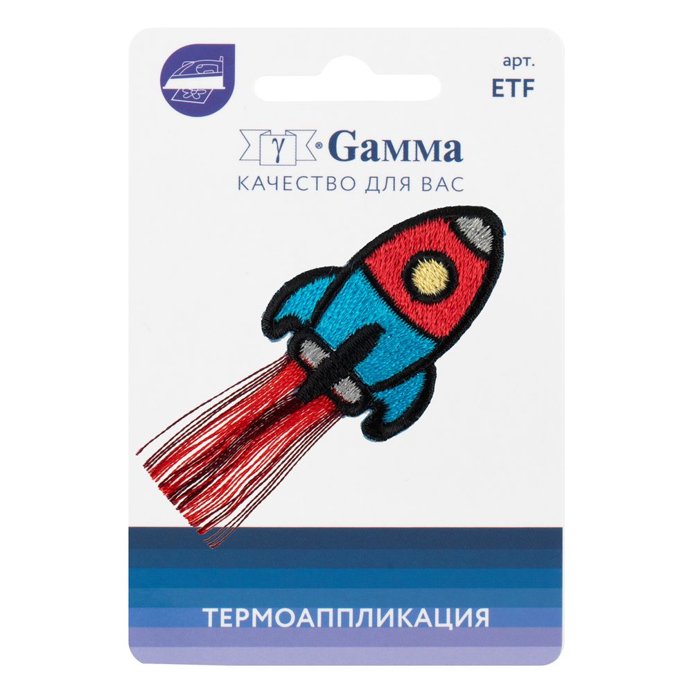Термоаппликация № 03, 1 шт, 01-362 Ракета 2.9х6 см, Gamma, ETF