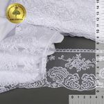 Кружево на сетке широкое 105 мм, цв.12 белый, уп.2,5м, Kruzhevo