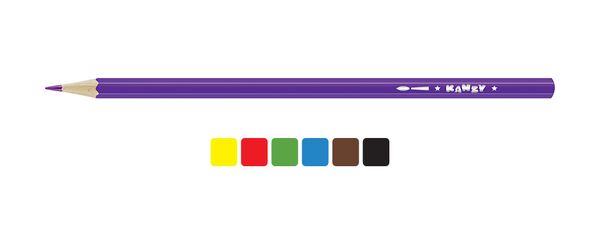 Карандаш акварельный в наборе заточенный 8х6 цв. /РП/, Kanzy WCP-3006