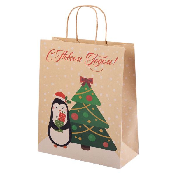 Подарочный крафт-пакет 150 г/м², 27.5х33х12 см, 12 шт, 01, Stilerra NCYM