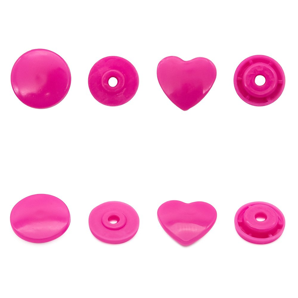 Кнопка рубашечная фигурная Сердце 12,5/10мм пластик (≈100 шт) New Star (580 маджента)