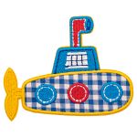 Термоаппликация "Подводная лодка", 9.3х7.3см