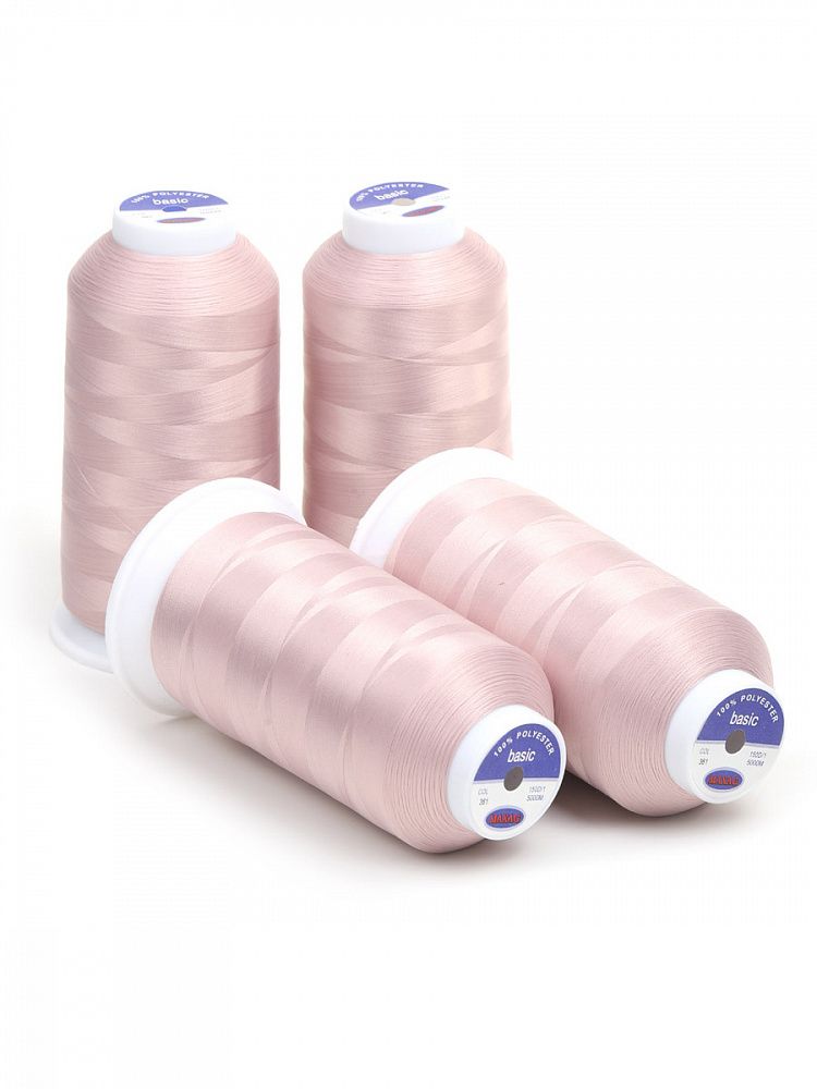 Нитки швейные текстурированные Max, 150D/1, 5000 м, 90г, 361 пудра-розовый, 4 катушки
