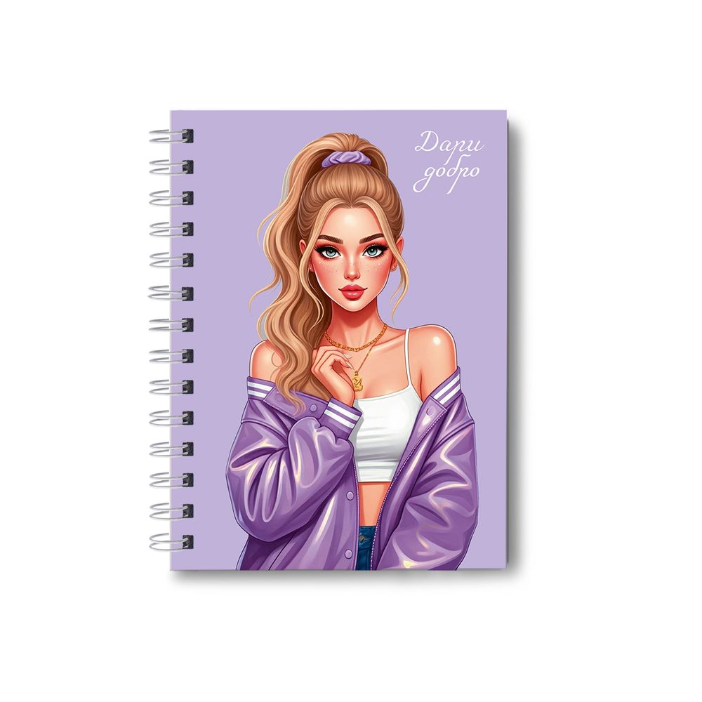 Записная книжка с твердым переплетом, матовая ламинация + выборочный лак, на гребне A6 80 л. 4 шт клетка, Дари добро 01580, ЗК222 Светоч