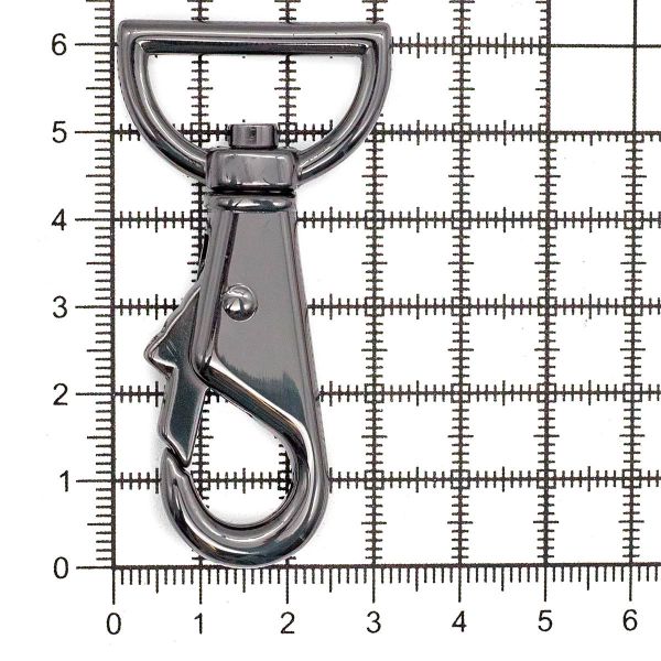 Карабин металл 25.0 мм (62х31 мм), чер/никель, 4 шт