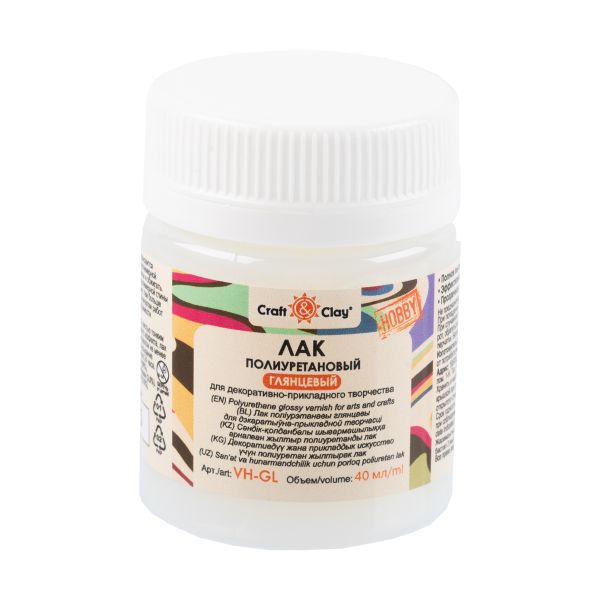 Лак полиуретановый для творчества 40 мл, Глянцевый, Craft&Clay VH-GL