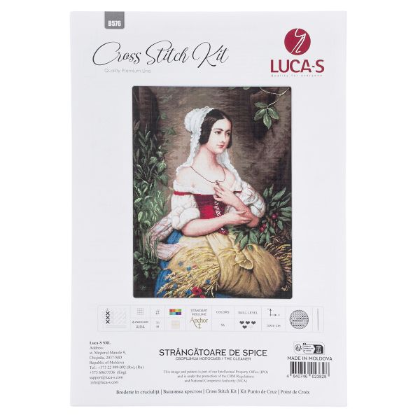 Набор для вышивания нитками Luca-S, Сборщица колосьев, 31х41см