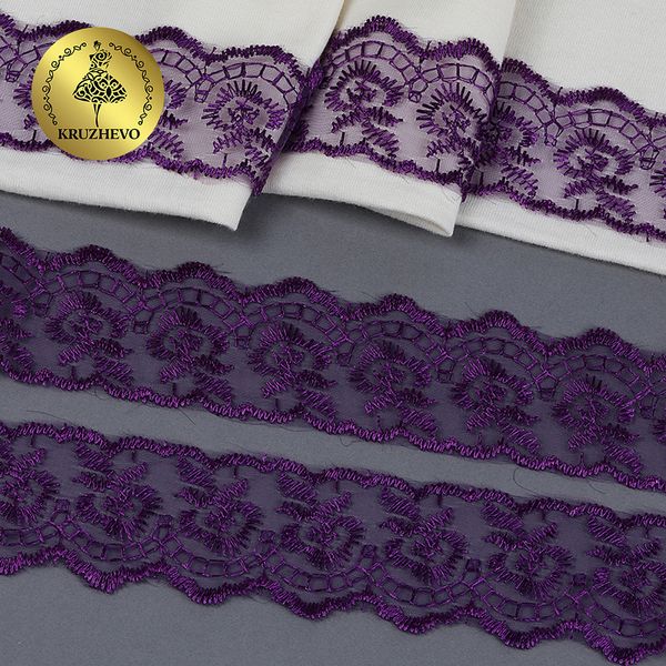 Кружево капроновое 45 мм / 9.14 м, TBS.30010 цв.035 (279) фиолетовый, Kruzhevo