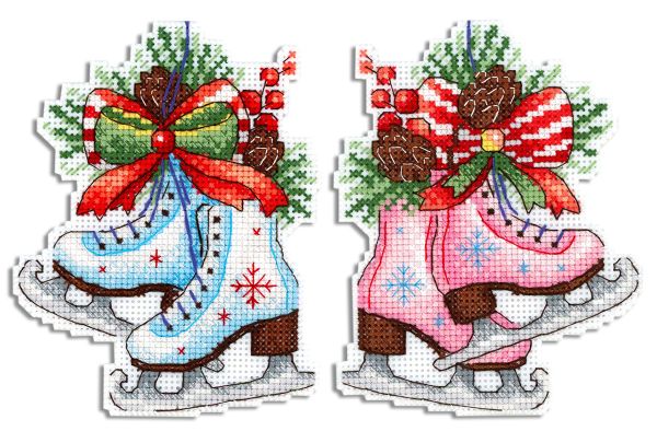 Набор для вышивания нитками МП Студия (Жар-птица), Фигурный Новый год 10х13 см