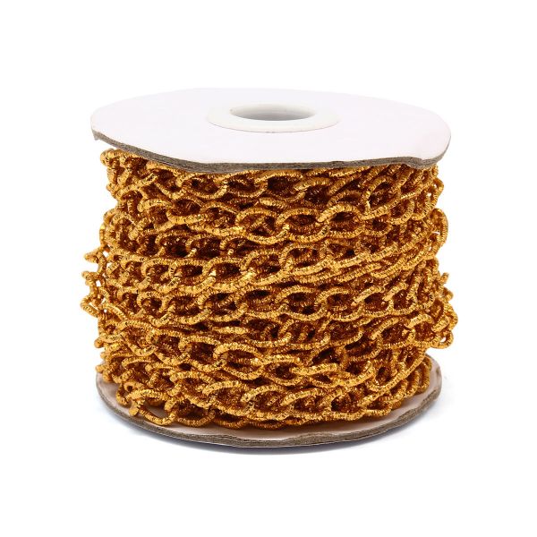 Цепь алюминиевая 11,6 мм, 7,8 мм, боб(10 м) (золото) K