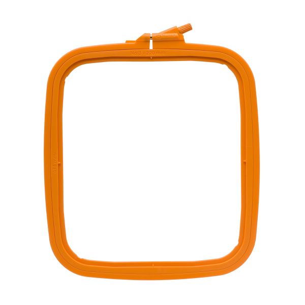 Пяльцы пластиковые квадратные с винтом 19,5х22 см, цветные, Nurge Hobby (оранжевый), 170-13