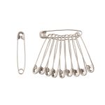 Булавки английские №3 (1-44) 1000 шт (100х10 шт), белый металл, Gamma 1-44 С-17