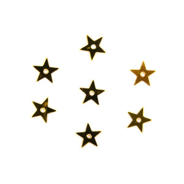 Пайетки фигурные звездочки 7 мм, Астра 10г, A1 золото, уп.10 шт