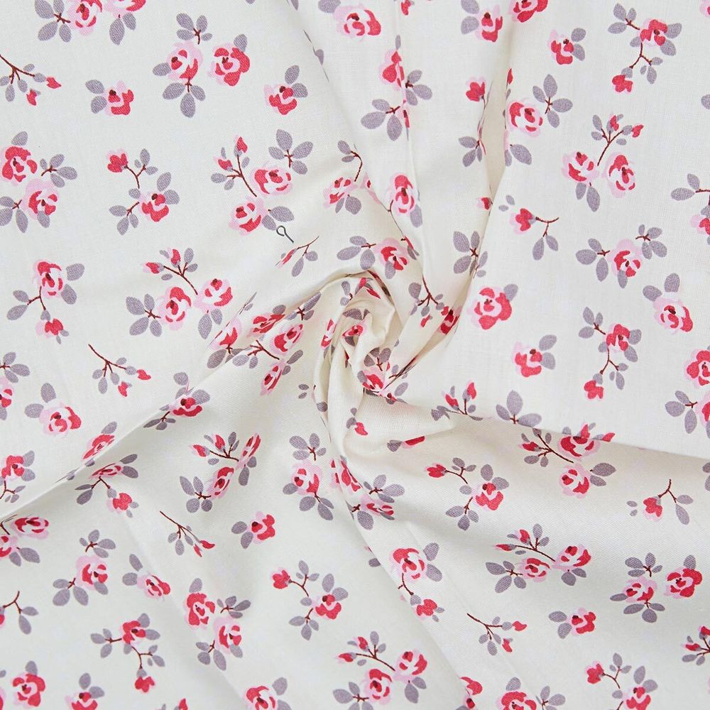 Ткань для рукоделия в наборе х/б с лентой (25728/25303 молочный) 29432