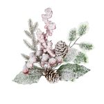 Веточка декоративная хвойная с шишкой и ягодами 23 см, 3 шт, 01, Blumentag