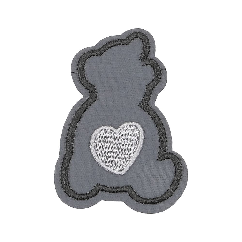 Термоаппликация светоотражающая Мишка с сердцем, 70х50 мм, LA424, 3 шт